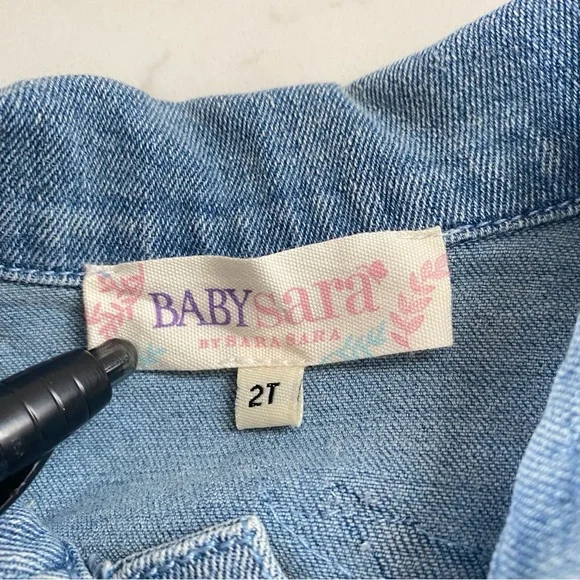 Baby Sara Toddler Jean Jacket Sequins Black, Gold & Silver Stars Size 2T - Picture 8 of 11